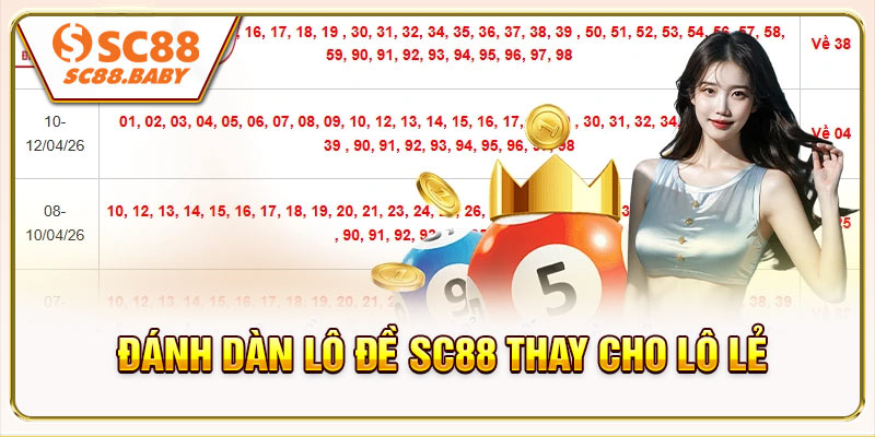 Đánh dàn lô đề SC88 thay cho lô lẻ
